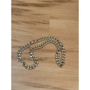 Gold Tone Lobster Claw Chunky Chain Belt 30" Long